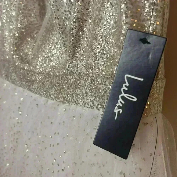 Lulus White and Gold Mini Party Dress NWT - Picture 2 of 5